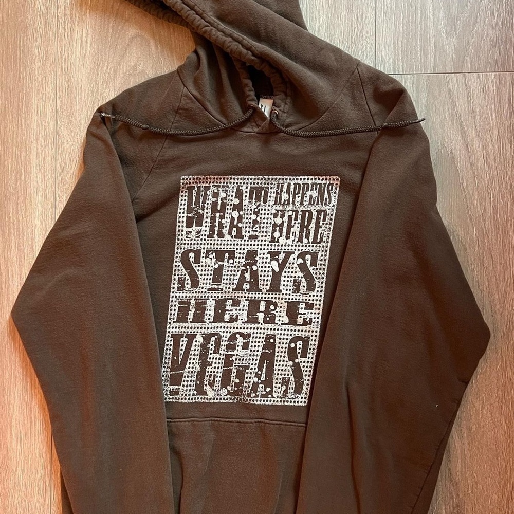 VEGAS GRAPHIC DESIGN BROWN HOODED JACKET